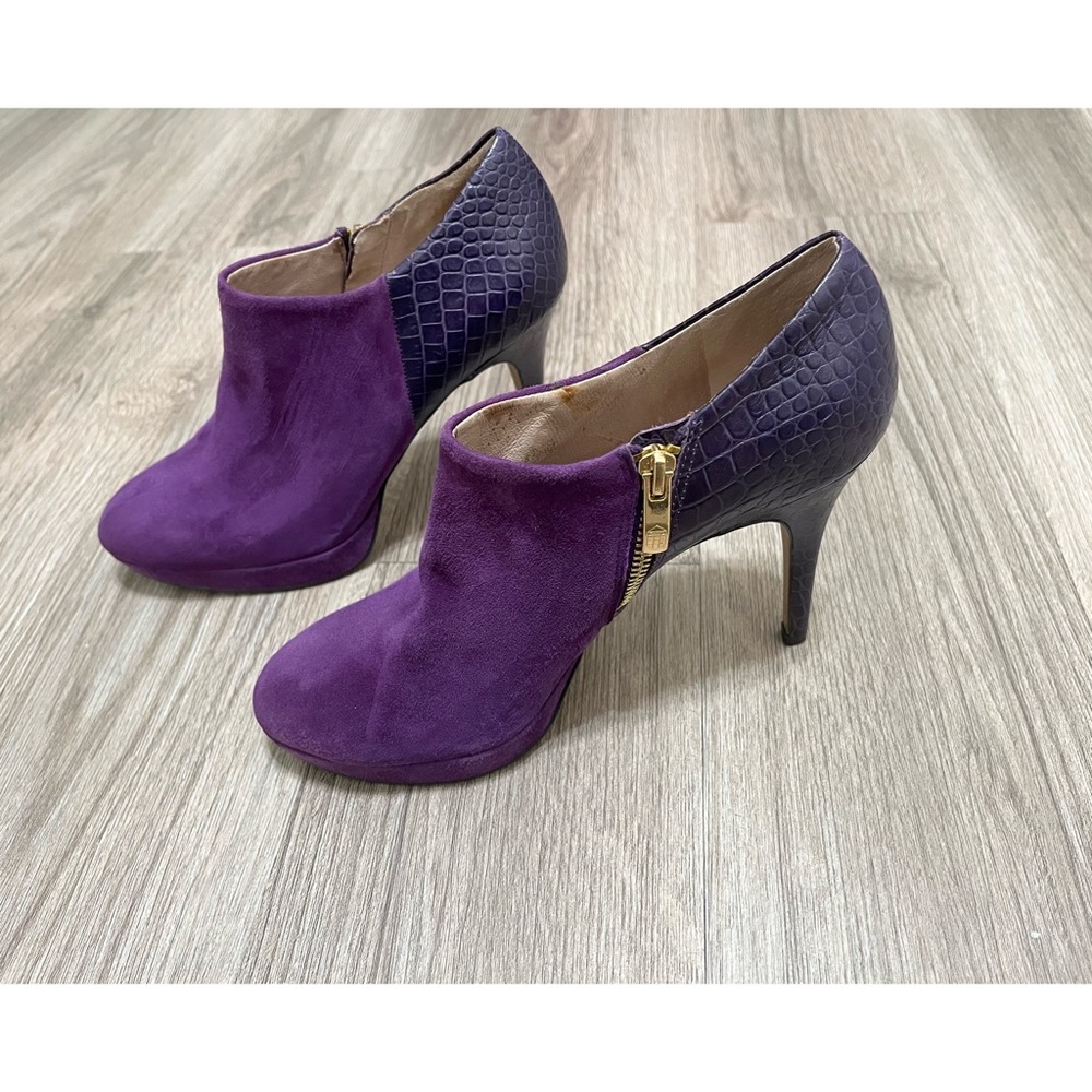 Vince Camuto Purple Suede Python Booties - image 4